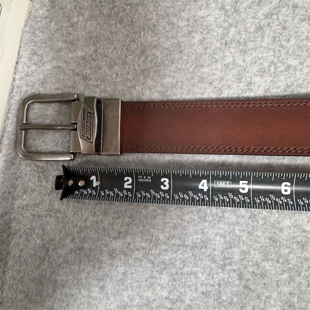 Dickies Men's Brown Leather Dress Belt Size 36 with Buckle - Picture 7 of 8